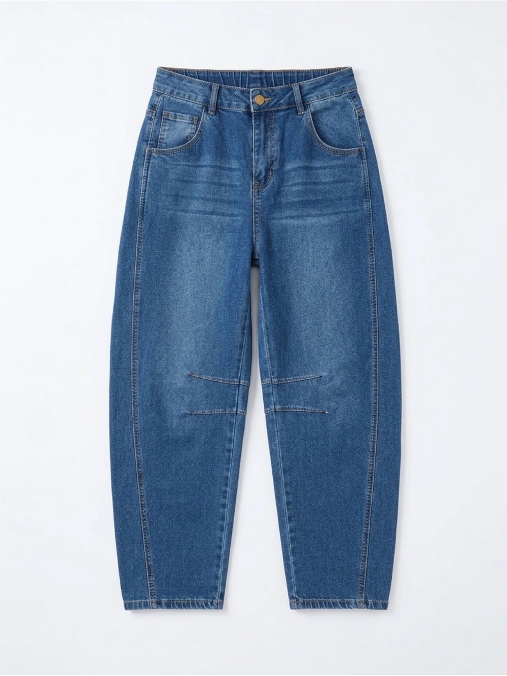 ABGN High-Rise Barrel Balloon Tapered Blue Jeans - 30 x 26 L